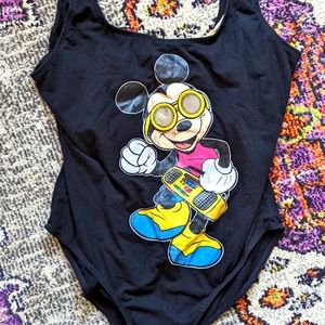 Vintage Disney Mickey Mouse one piece bathing suit 80s Women's 20W